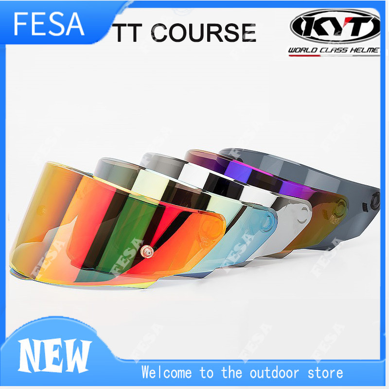 Kyt TT COURSE หมวกกันน็อครถจักรยานยนต์ Visor เลนส์หมวกกันน็อคแบบเต็มหน้า Casco Moto อุปกรณ์เสริมกระจก Anti-UV KYT Capacete TTC VESC-8