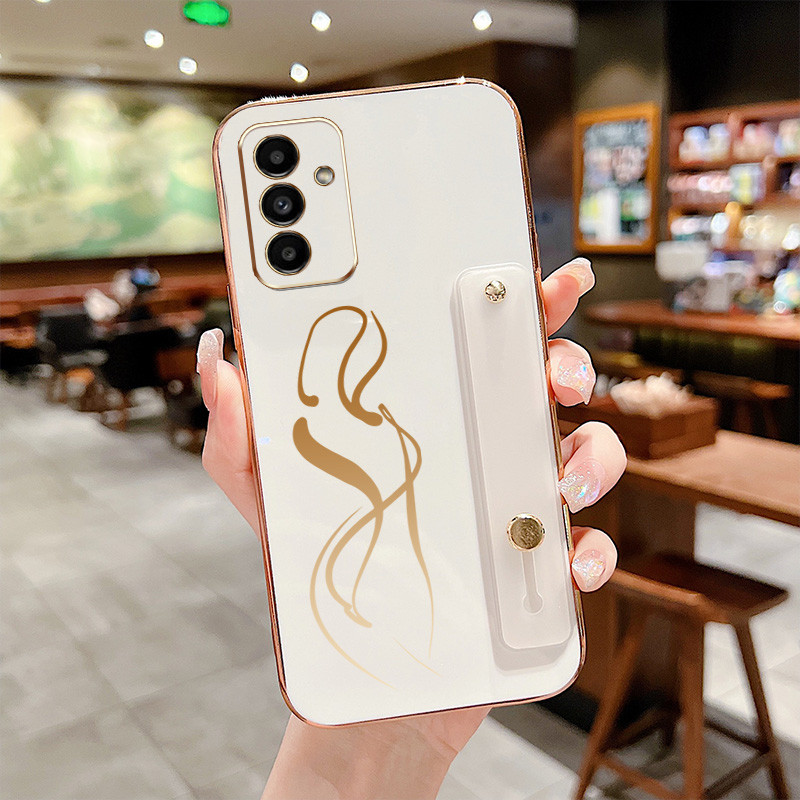 SAMSUNG สําหรับsamsung Galaxy A55 A35 A25 A54 A34 A16 5G A15 A14 A13 4G 5G A24 A04S 4Gเซ็กซี่S-รูปเส้นสายรัดข้อมือBracket Anti Dropเคสโทรศัพท์