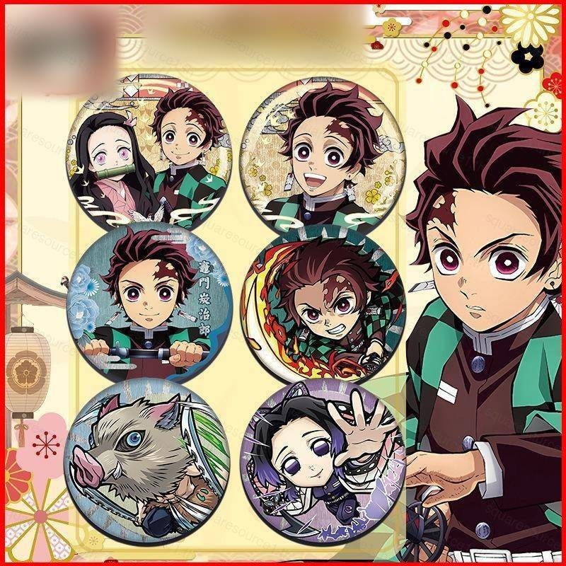 Sqt Demon Slayer Laser Silver Onion Double Flash ป้ายโลหะอะนิเมะมังงะอุปกรณ์ต่อพ่วงของขวัญวันเกิดสาว