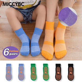 【Bangkok Delivery】6Pairs ถุงเท้ายางซิลิโคน กันลื่น สําหรับเด็กผู้ชาย และเด็กผู้หญิง อายุ 1-12 ปี