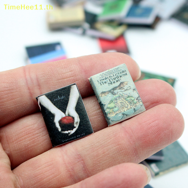 Timehee 10 ชิ้น Dollhouse Miniature นิตยสารหนังสือนวนิยายตุ๊กตา House ฉากอุปกรณ์ตกแต่ง TH