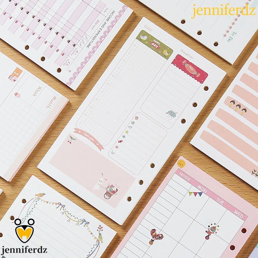 Jenniferdz กระดาษรีฟิลใบไม้สําหรับเติมโน๊ตบุ๊ค 40 แผ่นรายเดือน