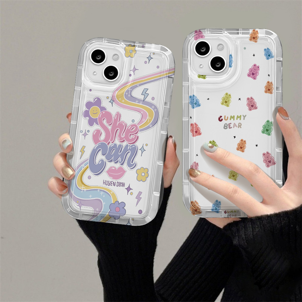 Rainbow Bear Soft Candy Soft Case HP Realme C75 C75x C65 หมายเหตุ 60 หมายเหตุ 60x C61 C63 C65 C67 10