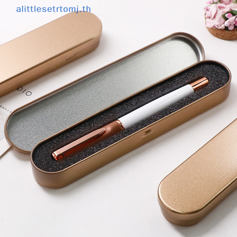 Alittlese 17×2 ซม.ปากกาโลหะสีดํากล่องคุณภาพสูงกล่องป้องกันสําหรับปากกาหมึกซึมดินสอเครื่องเขียนของขวัญกล่องสํานักงานโรงเรียนอุปกรณ์ TH