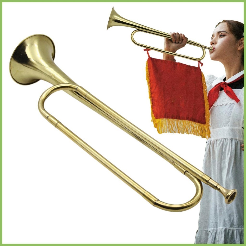 ทรัมเป็ต Bugle ทองเหลืองชุบทอง Cavalry ทรัมเป็ต B แบน Bugle ทองเหลือง Bugle Horn Retro มาตรฐานทรัมเป