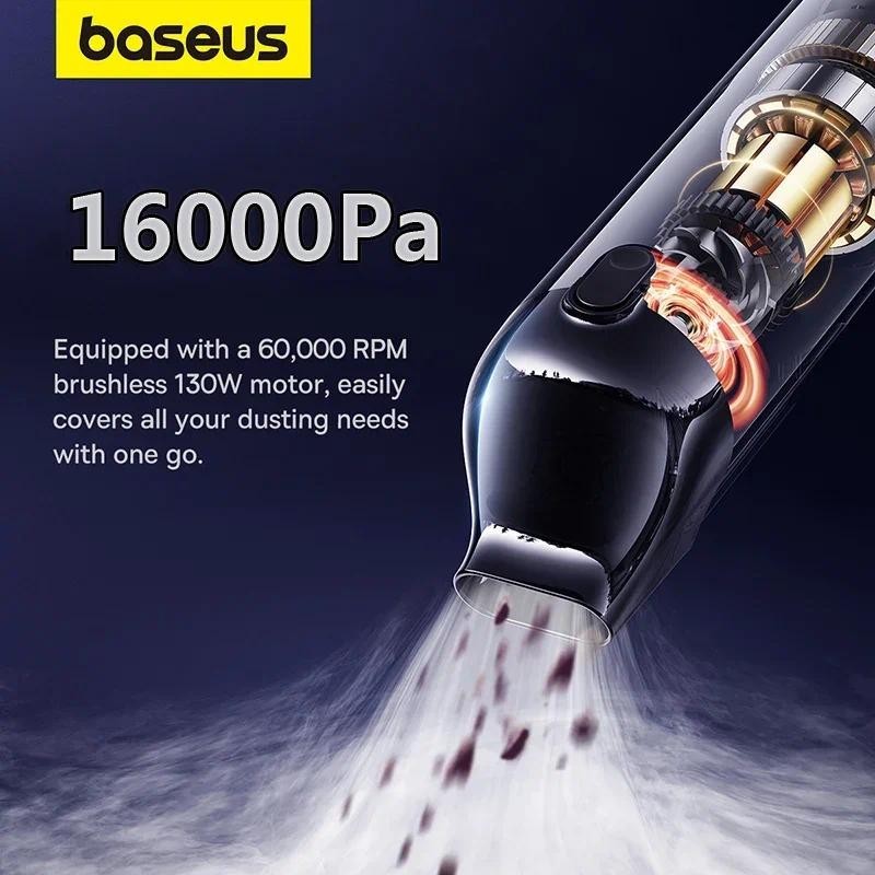 Baseus A5 16000Pa เครื่องดูดฝุ่นในรถยนต์ไร้สายทรงพลังแบบพกพามือถือยานยนต์เครื่องดูดฝุ่นขนาดเล็กสําหรับรถบ้าน PC เครื่อง