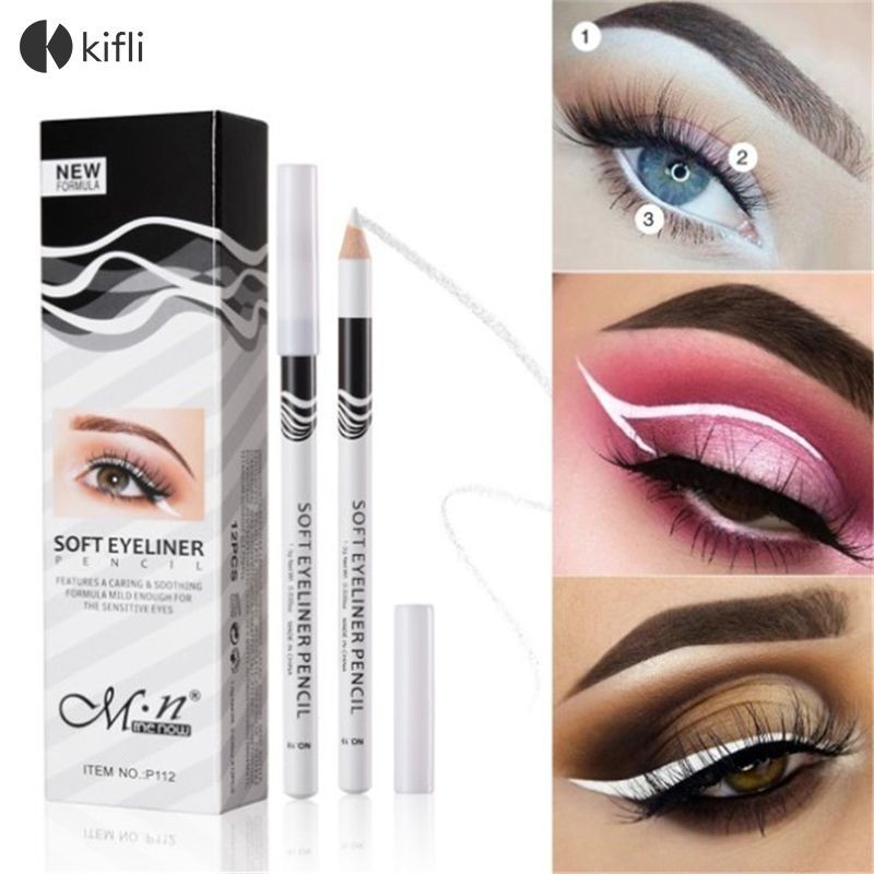 【kifli1】Menow เครื่องสําอาง อายไลน์เนอร์ ดินสอเขียนคิ้ว ปากกาอายแชโดว์ ไฮไลท์สีขาว กันน้ํา-KI