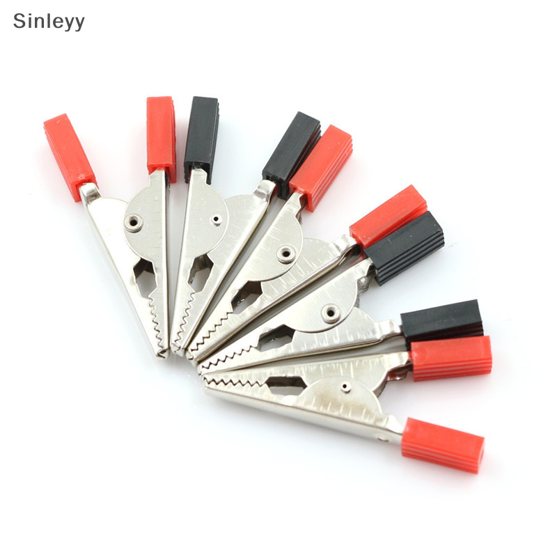 Nle 5 ชิ้น 50 มิลลิเมตรพลาสติกทนทาน Handle Test Probe คลิปจระเข้โลหะพร้อมสกรู เอ็นเอ็น