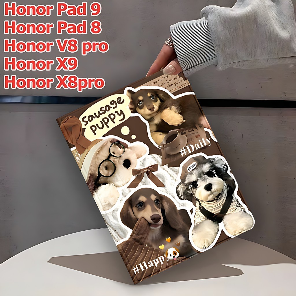 เคสฝาพับ หมุนได้ 360° ออเนอร์ แพด 9 / ออเนอร์ แพด V8PRO Smart Slim Stand Case 360° For Honor Pad 8 / Honor Pad V6 Honor X9 /Honor X8pro Sunglasses Dog case Honor