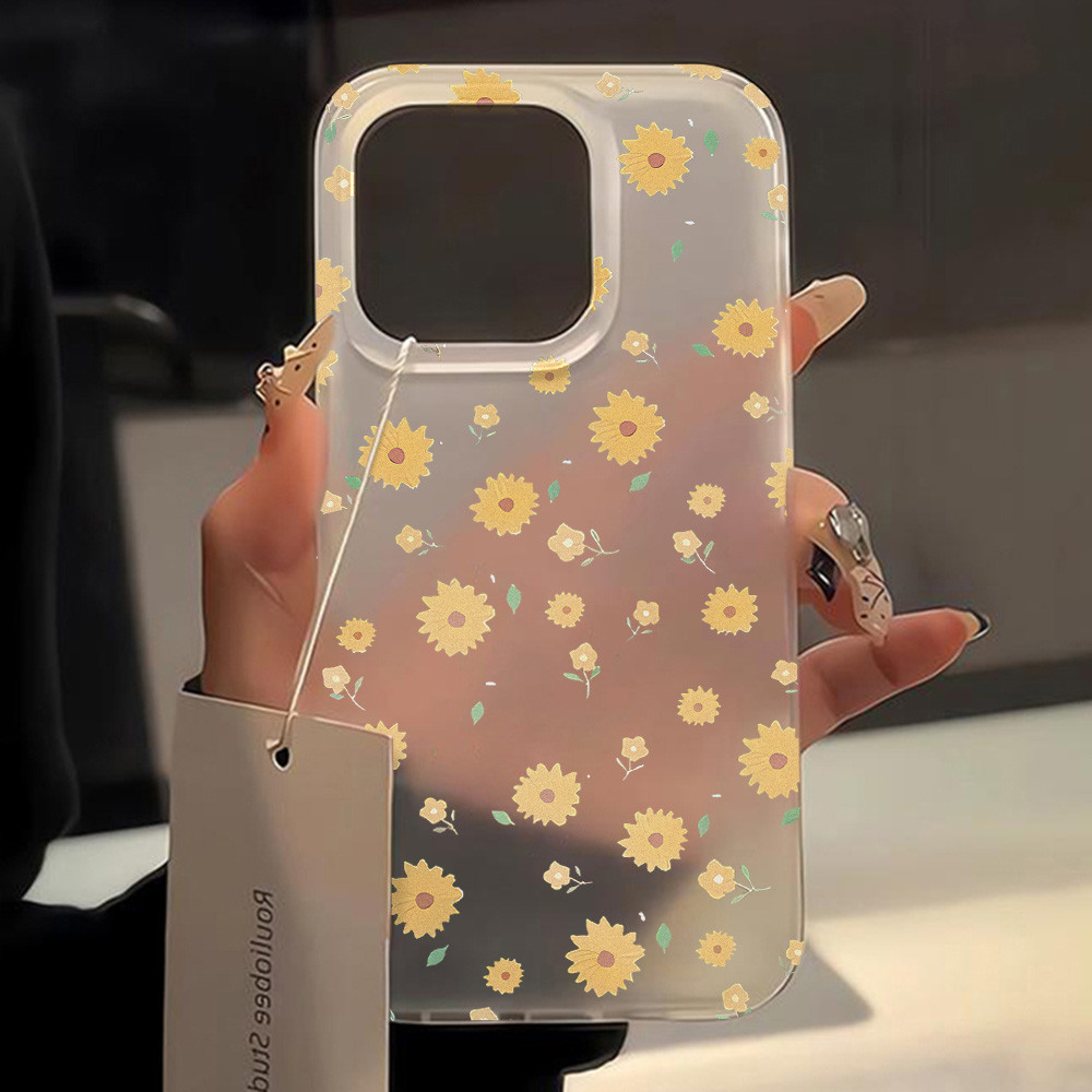 เคสกันกระแทก สำหรับ For iPhone 13 11 12 14 15 Pro Max 15 Plus 14 Plus ปกลายดอกไม้ บางเฉียบ เคสโทรศัพท์มือถือแบบโปร่งแสง