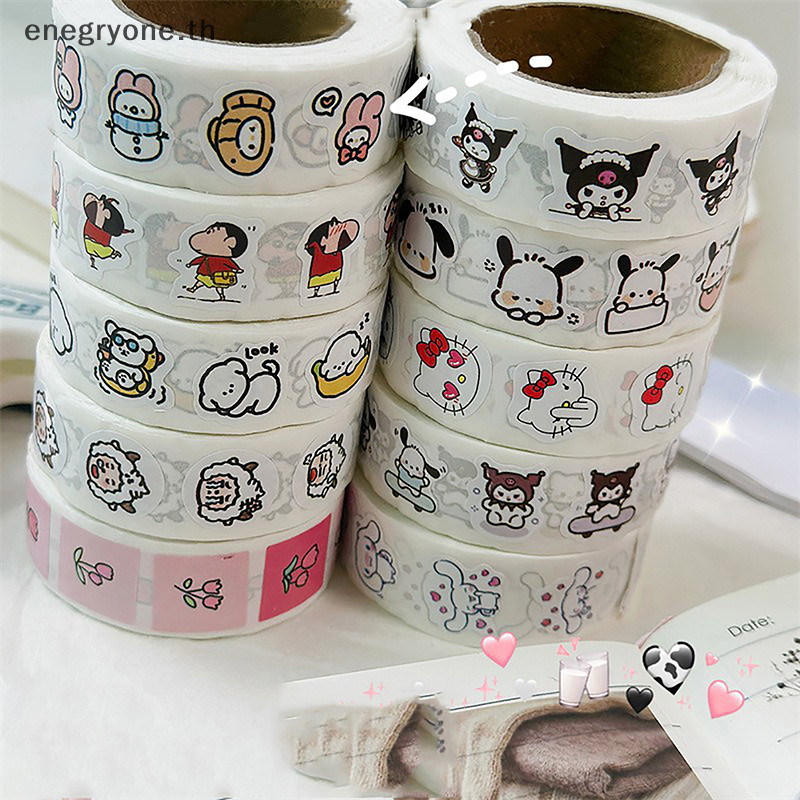 แฟชั่น 500 ชิ้น/ม้วนสติกเกอร์ Kawaii Hello Kitty Melody Kuromi Cinnamoroll การ์ตูนเด็กรางวัลสติกเกอร์ของขวัญตกแต่ง Decals ของเล่น < EOTH>