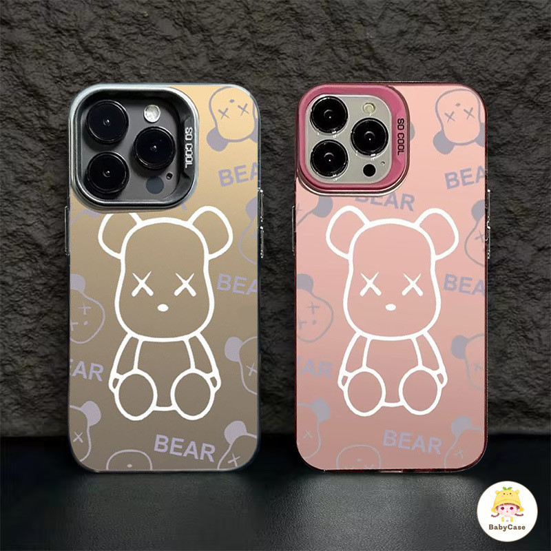 Bearbrick แฟชั่นเรียบง่ายน่าร เคสIphone 11 13 Pro Max 7Plus 15 11 12 14 Pro Max 7Plus 8 14 15 7 Plus X XS XR Max SE 2020