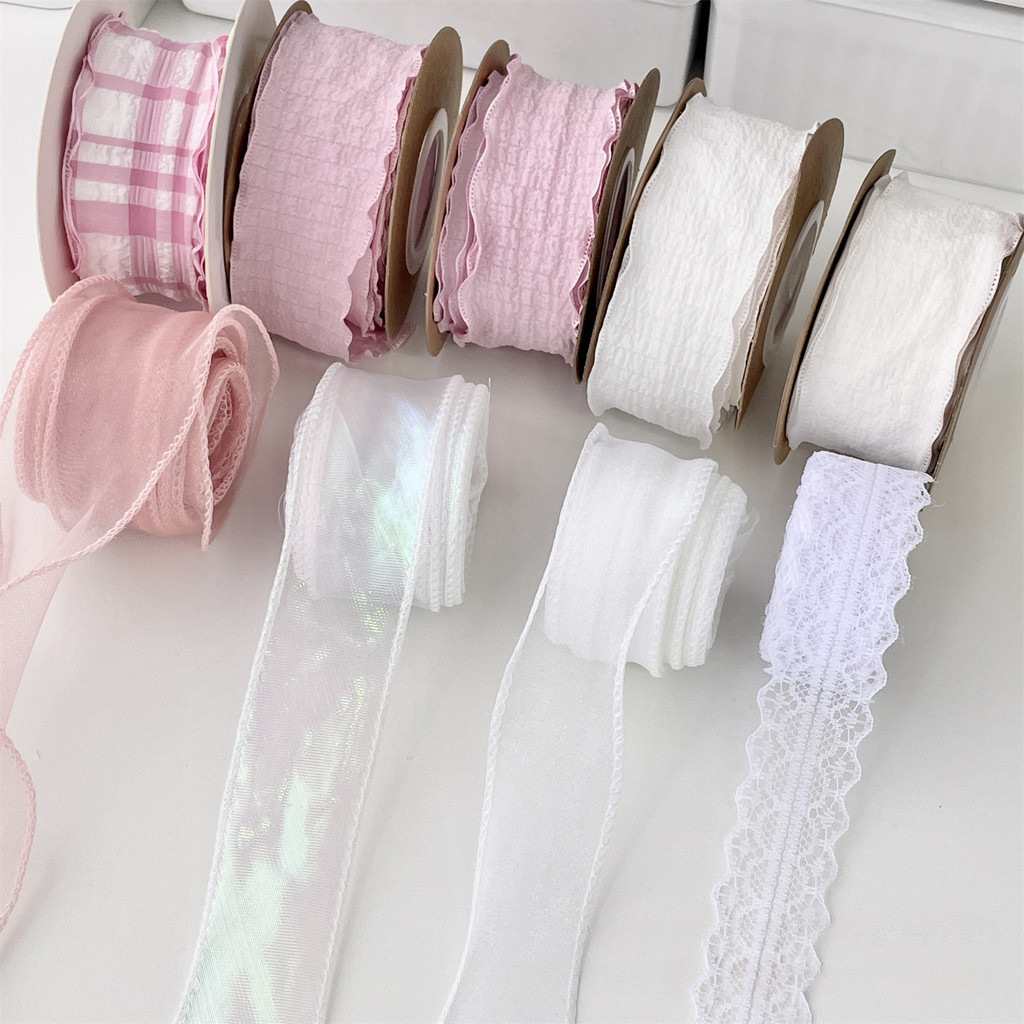 ริบบิ้นผ้าฝ้าย 9 เมตร/ม้วน DIY ห่อของขวัญผ้ากอซตกแต่งริบบิ้น
