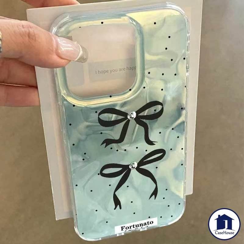 เคส Simple Bow-knot Waves เข้ากันได้กับ IPhone 15 12 11 Pro Max XR 14 13 Pro Max 7 6 15 6s 8 14 Plus 15 Pro XS Max X SE