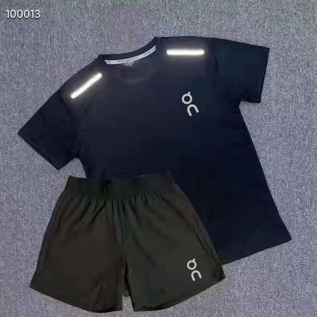 【Ready Stock】 On Cloud Quick Drying Sports Student Training Set, Short Sleeved Shorts, Track and Fie