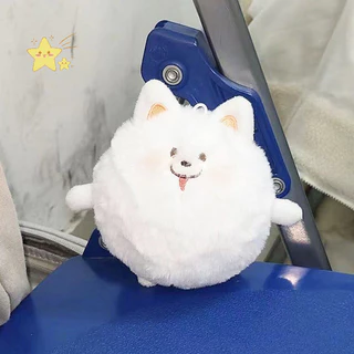 [JBTH] 1PC Samoyed ตุ๊กตาตุ๊กตา Squeak ตุ๊กตาสัตว์พวงกุญแจ Plushies ของเล่นผู้ถือกุญแจกระเป๋าจี้อุปกรณ์เสริมกุญแจรถ [JB]