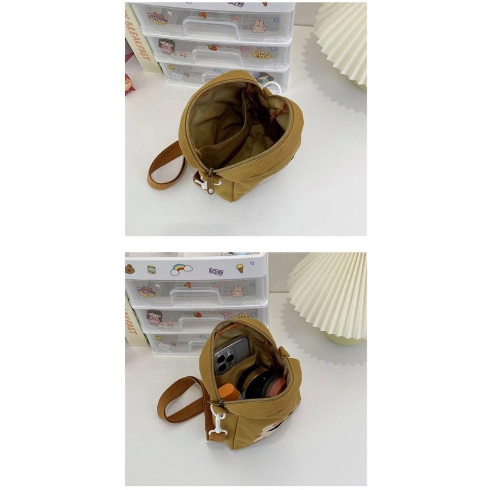 DEALSHOP กระเป๋าสะพายข้าง,กระเป๋าใส่เหรียญการ์ตูน Capybara กระเป๋าสะพาย,น่ารักน้ําหนักเบาผ้าใบซิปกระเป๋าเดินทางโทรศัพท์