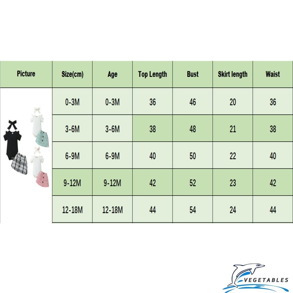 จือ-เด็กทารก3ชิ้นชุด รัฟเฟิล แขนสั้นเสื้อคลุมหลวมๆและลายสก๊อตพิมพ์ปุ่มกระโปรงคาดศีรษะเสื้อผ้าฤดูร้อนชุด - รูปที่ 6