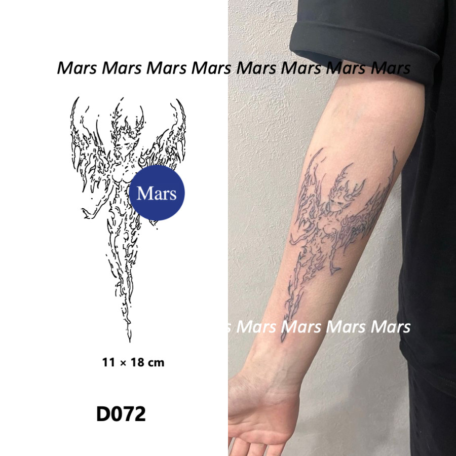 Mars Tattoonew Technology Magic, ติดทนนาน 2 สัปดาห์, รอยสักกึ่งถาวร, รอยสักชั่วคราว, สติ๊กเกอร์รอยสัก, รอยสักปลอม, นางฟ้า, D072
