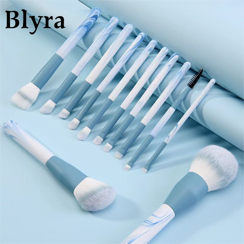 BLYRA ชุดแปรงแต่งหน้า แปรงแต่งหน้า ขนนุ่ม ครบชุด ขนสัตว์ที่ไม่หลุดร่วงครบชุด