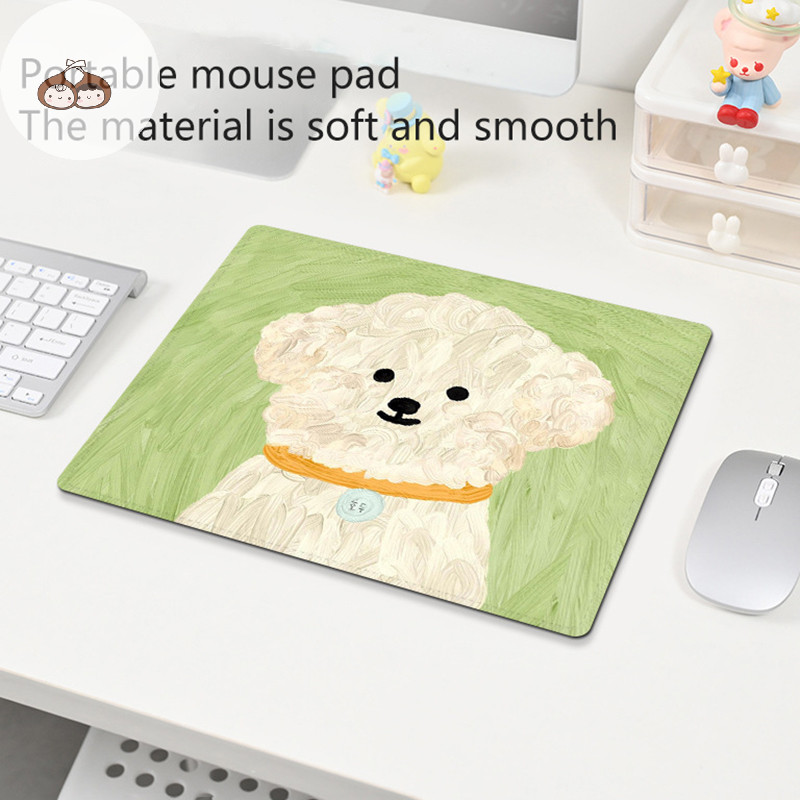 Bef น่ารัก Puppy Mouse Pad Anti-Slip ยางธรรมชาติ Lockedge Mousepad การ์ตูนสุนัข Office Home แล็ปท็อปคอมพิวเตอร์แบบพกพาขนาดเล็กแผ่นรองเม้าส์ TH