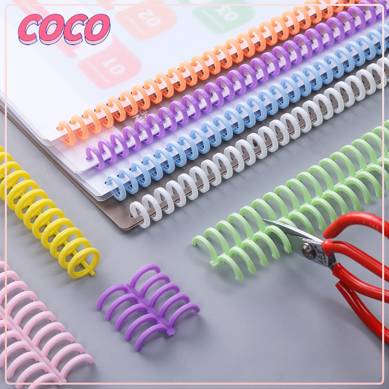 HRU แหวน Binder Candy สีพลาสติกเกลียว 30 หลุมสําหรับกระดาษหลวม A4 B5 A5 A6 A7-coco_market