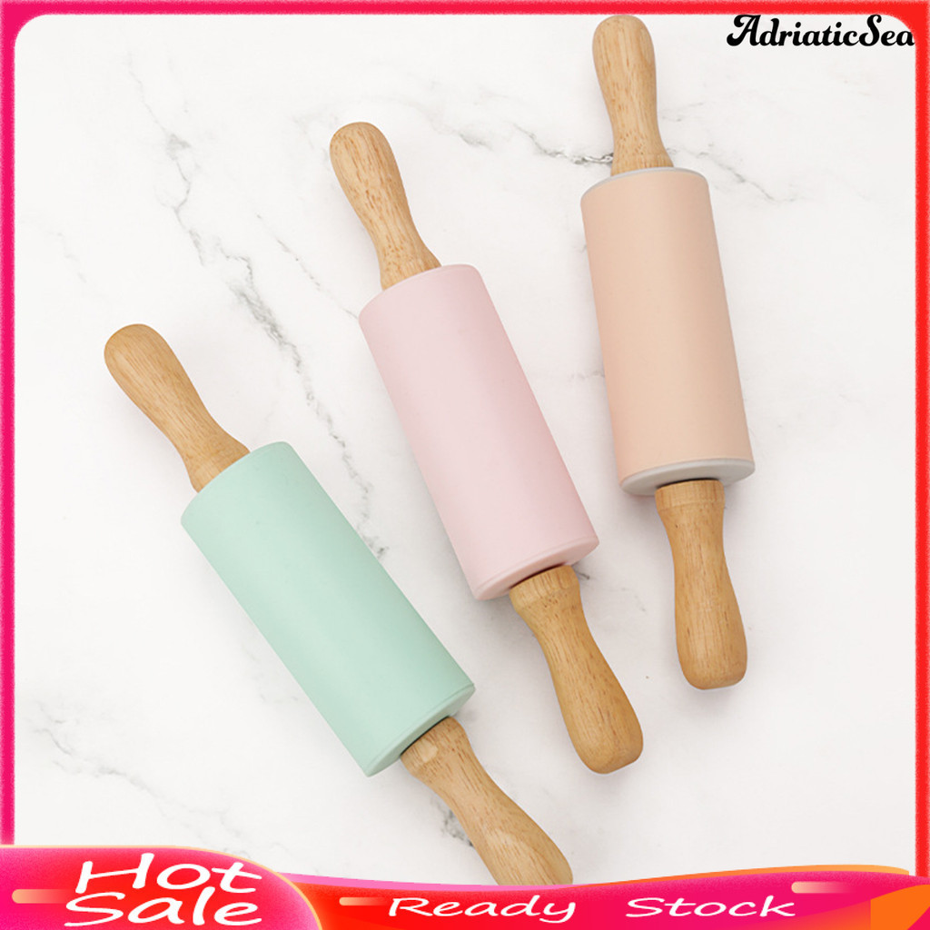 [COD] ประหยัดแรงงาน Rolling Pin Ergonomics Handle ซิลิโคน Dumpling ทํา Dough Roller อุปกรณ์เบเกอรี่
