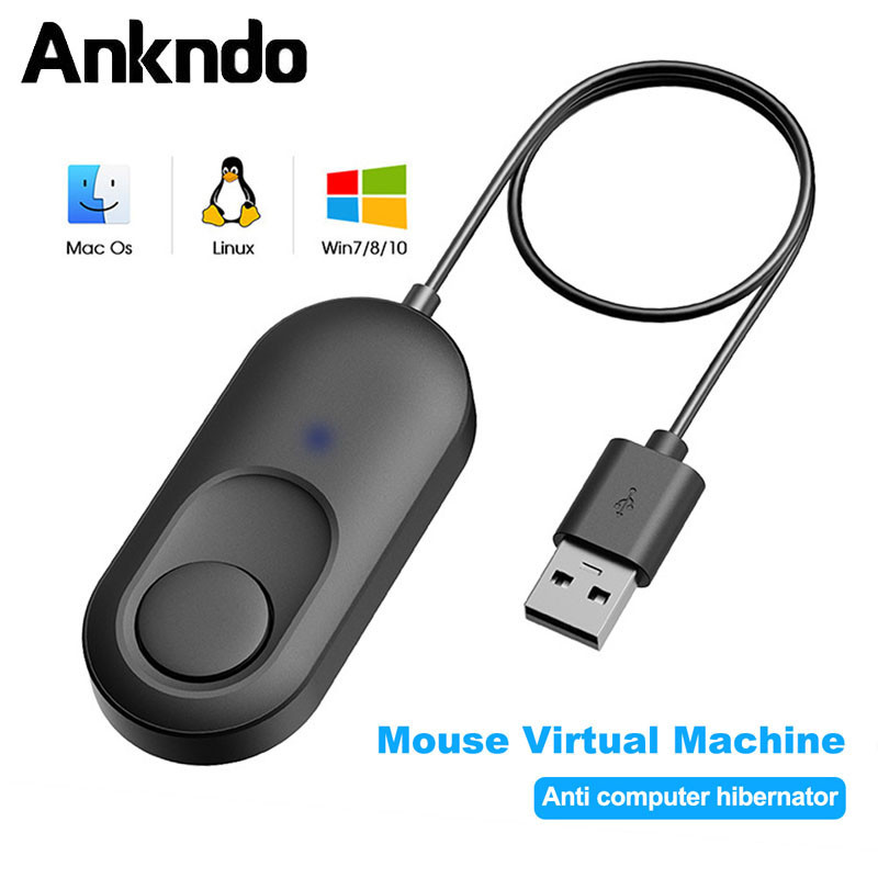Ankndo Mouse Jiggler Mover พร้อมสวิตช์เปิด/ปิดพอร์ต USB การเคลื่อนไหวของเมาส์จําลองแบบแฮนด์ฟรี