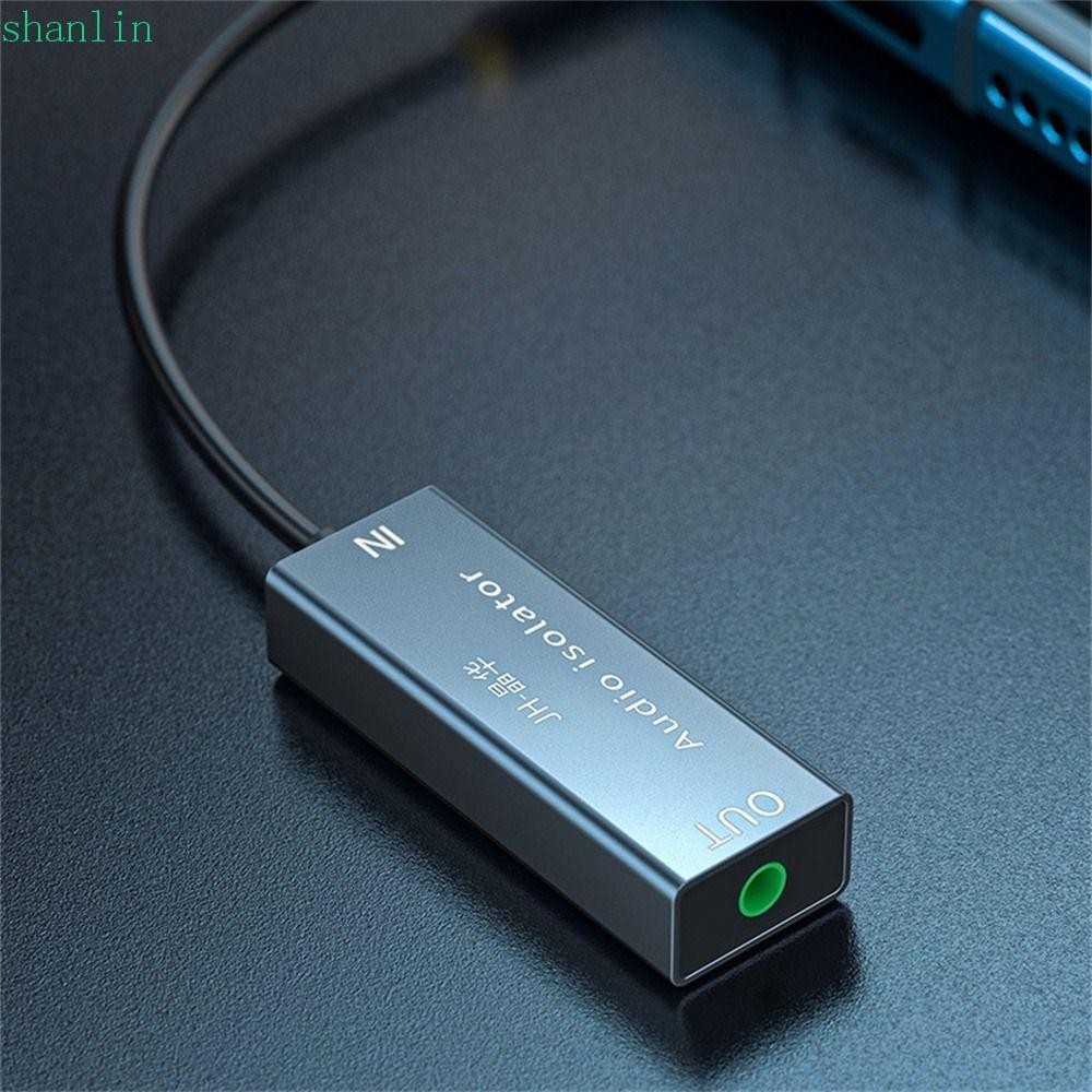 Shanlin Audio Isolator, 3.5 มม.Aux Gold-Packing Plug Noise Isolator, Audio System Black Ground Loop Home Stereo