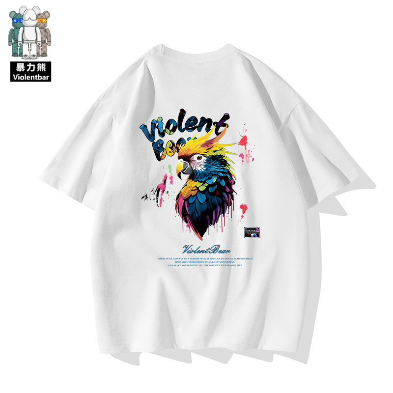 [พร้อมส่ง][Violent Bear] official upgrade 250 grams heavy Xi ใส่สบายๆ สไตล์ เซ็กซี่ สีขาว การ์ตูน