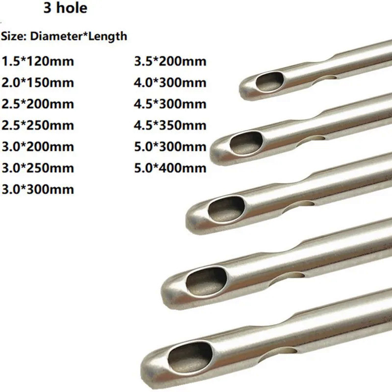 Three Hole Liposuction Cannula Aspirator Fat Harvesting Cannula Fat Transfer Needle Stainless Steel 