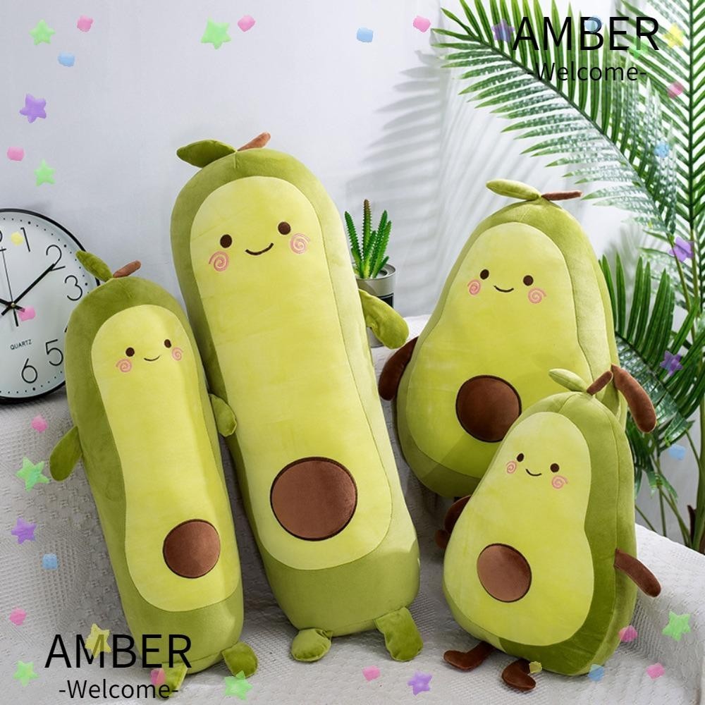 Amber ตุ ๊ กตาอะโวคาโดผลไม ้ ตุ ๊ กตา 35/50/65ซม.นอนสีเขียวยักษ ์ Toy, Soft Avocado หมอนนอนสาว