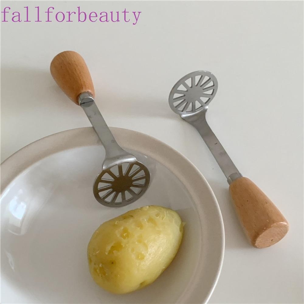 Fallforbeauty ที่บดมันฝรั่ง, ที่กดมันฝรั่งด้ามไม้ตรง, เครื่องบดข้าวแบบใช้มือบีบ, อาหารเสริมเด็ก