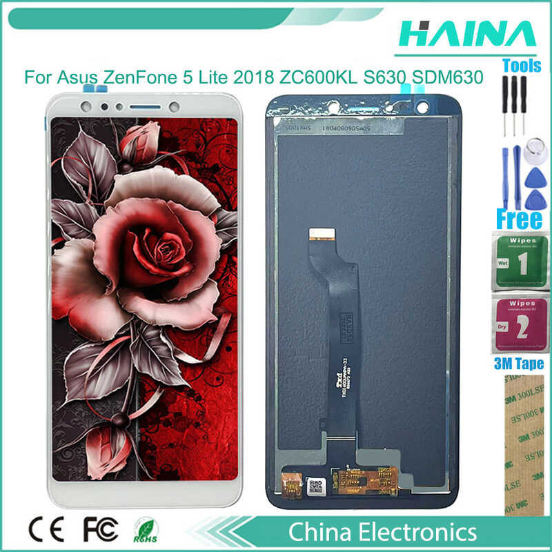 6.0 Inch Full LCD DIsplay+Touch Screen Digitizer Assembly For Asus ZenFone 5 Lite 2018 ZC600KL S63