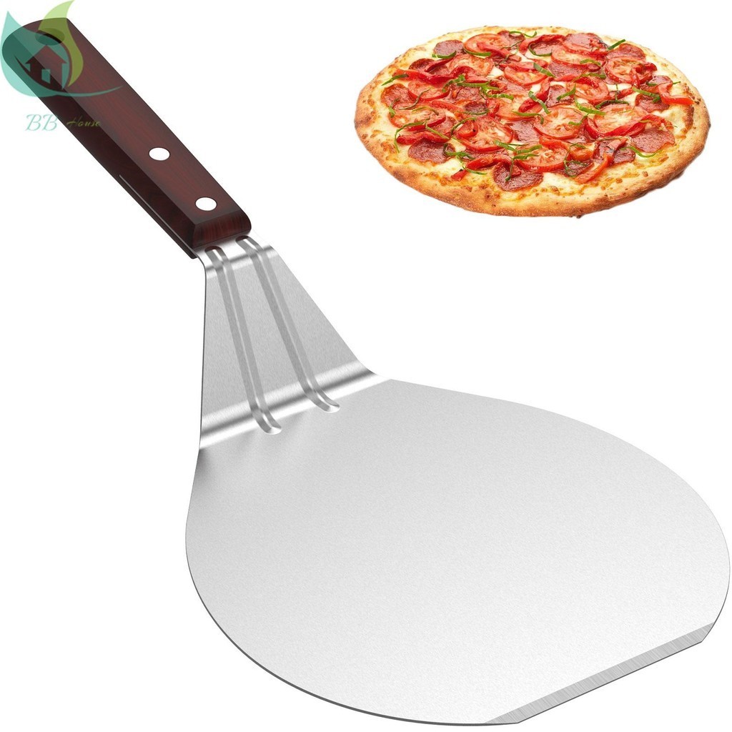 สแตนเลสพิซซ่า Peel Shovel โลหะรอบพิซซ่า Paddle ไม้โลหะพิซซ่าไม้พาย 13.2x6.5 นิ้ว SHOPQJC1310