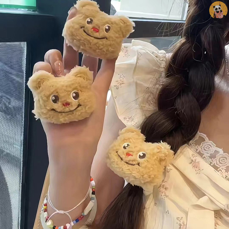 [CO] ตุ๊กตาหมีเชือกยืดหยุ่น Hairband หมีน่ารักสาวผมหางม้าผม Scrunchies ผ้าโพกศีรษะผู้หญิง Horsetail ยางรัดอุปกรณ์เสริม TH