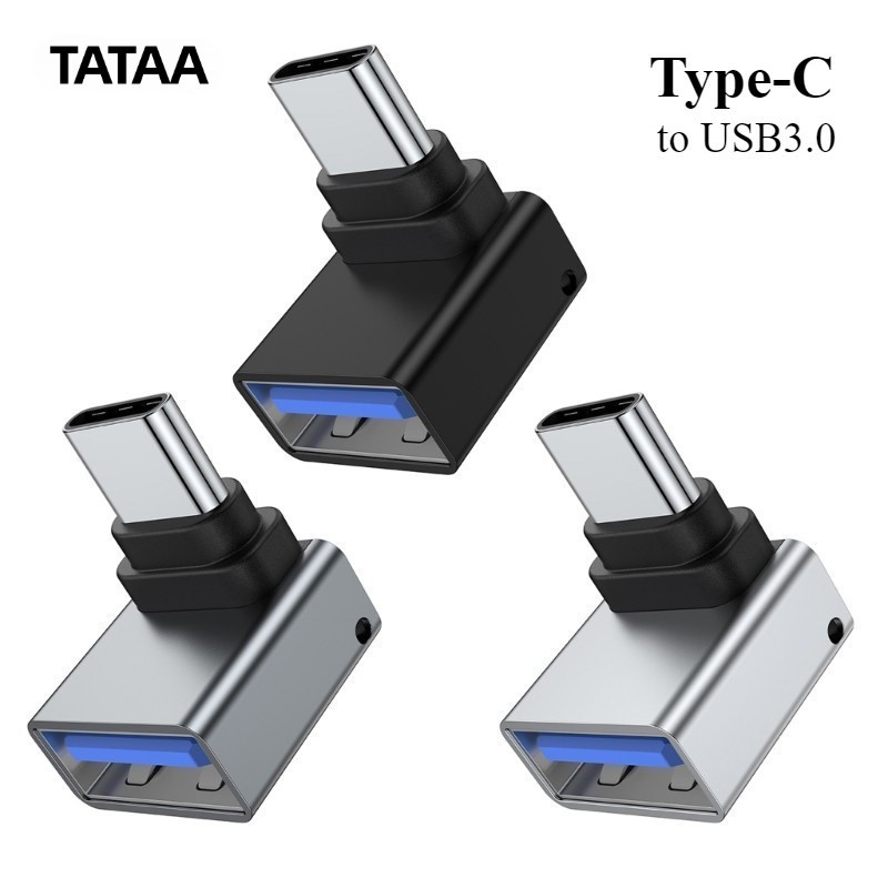 ประเภท C ชาย USB 3.0 หญิง Converter OTG ประเภท C ถึง USB 3.0 90 องศามุมขวาสําหรับ USB C Extension Connector