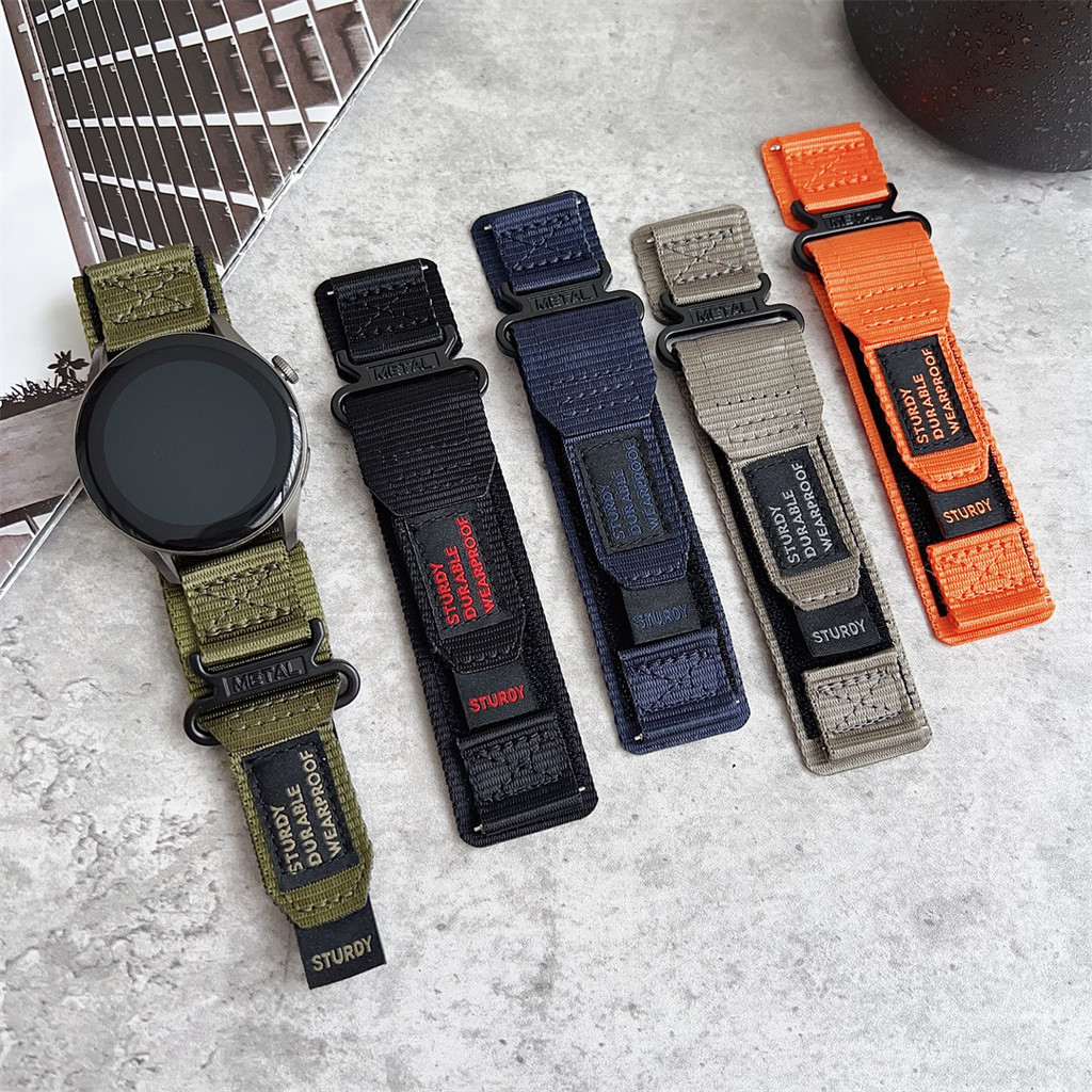 สายรัดข้อมือแบบถักขนาด 22 มม. เหมาะสําหรับ Huawei Watch gt4/gt2/gt3pro/watch4/3/PRO สายคล้อง Velcro กีฬา Breathable 20 มม.