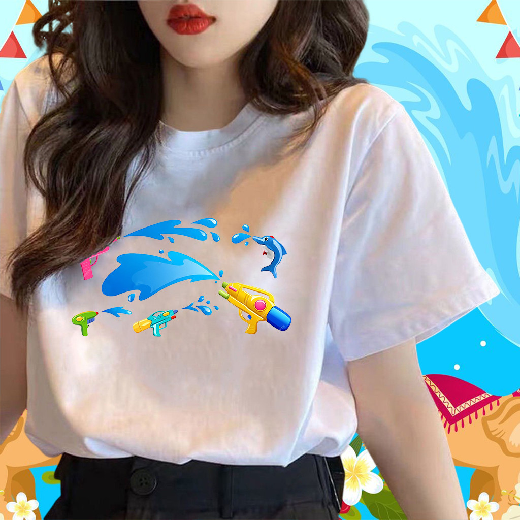 [สุดฮิต]ใหม่ เสื้อสงกรานต์ SONGKRAN Festival T-shirt ผ้าCotton 100% ใส่ได้ ทั้ง ชาย ใส่สบาย ไม่หด ไม