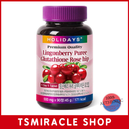 HOLIDAYS Lingonberry Puree Glutathione Rosehip 90 Tablets 3 Month Supply