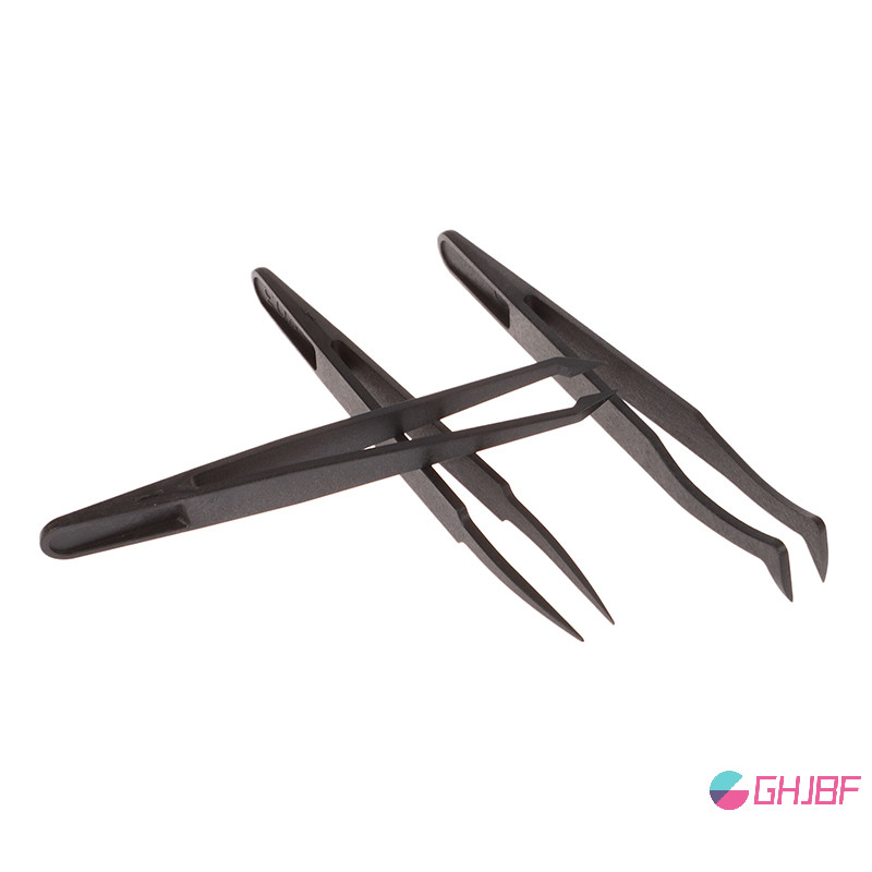 Ghjbf] 1 PC ธุรกิจเครื่องมือ Antistatic คาร์บอนไฟเบอร์แหนบตรง El พลาสติก Handle การติดตั้งทํางานแหนบสําหรับช่างซ่อมนาฬิกา ศน คอเต่า