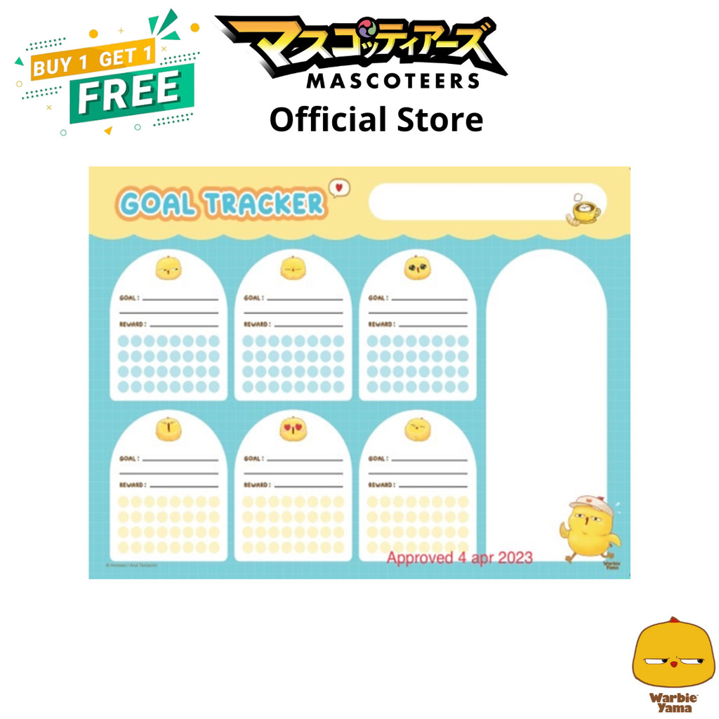 WARBIE วาร์บี้ Warbie Goal Tracker A4 planner แพลนเนอร์ฉีกได้