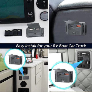 Quick Charge PD Type C พอร์ต USB คู่รถ Bus Charger ซ็อกเก็ตอะแดปเตอร์ 12 V/24 V USB Power พร้อม Swith สําหรับรถจักรยานยนต์ทางทะเล