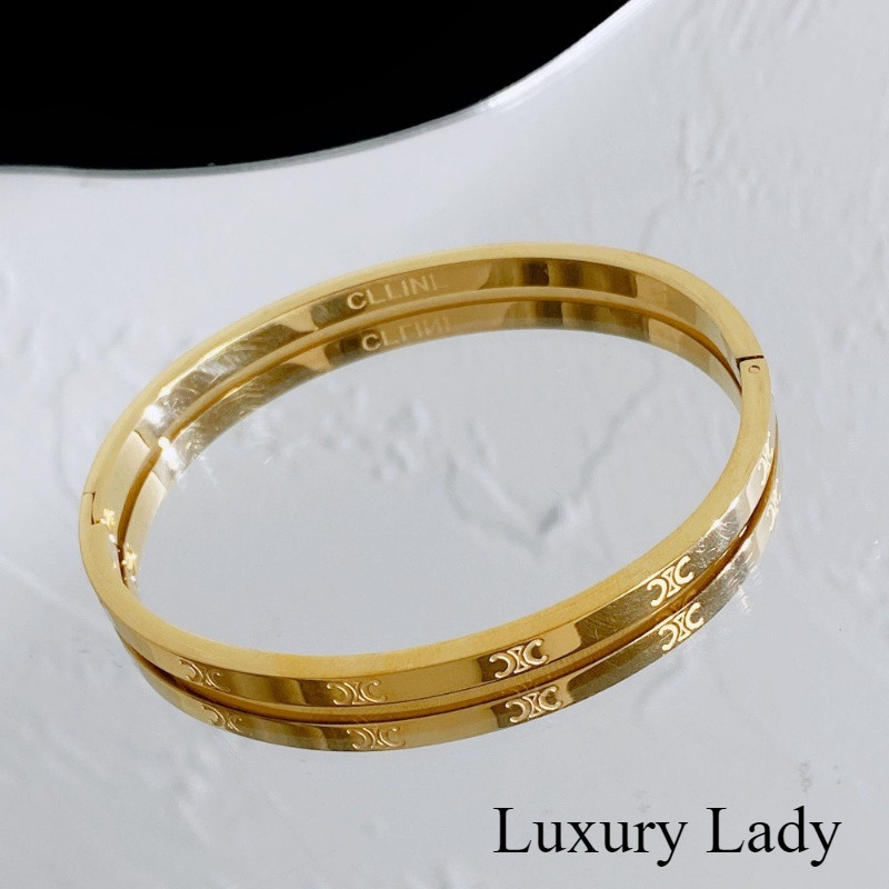 Bright Arc de Triomphe Steel Seal พิมพ์สร้อยข้อมือหญิงภาษาฝรั่งเศสคํา Low-Key El