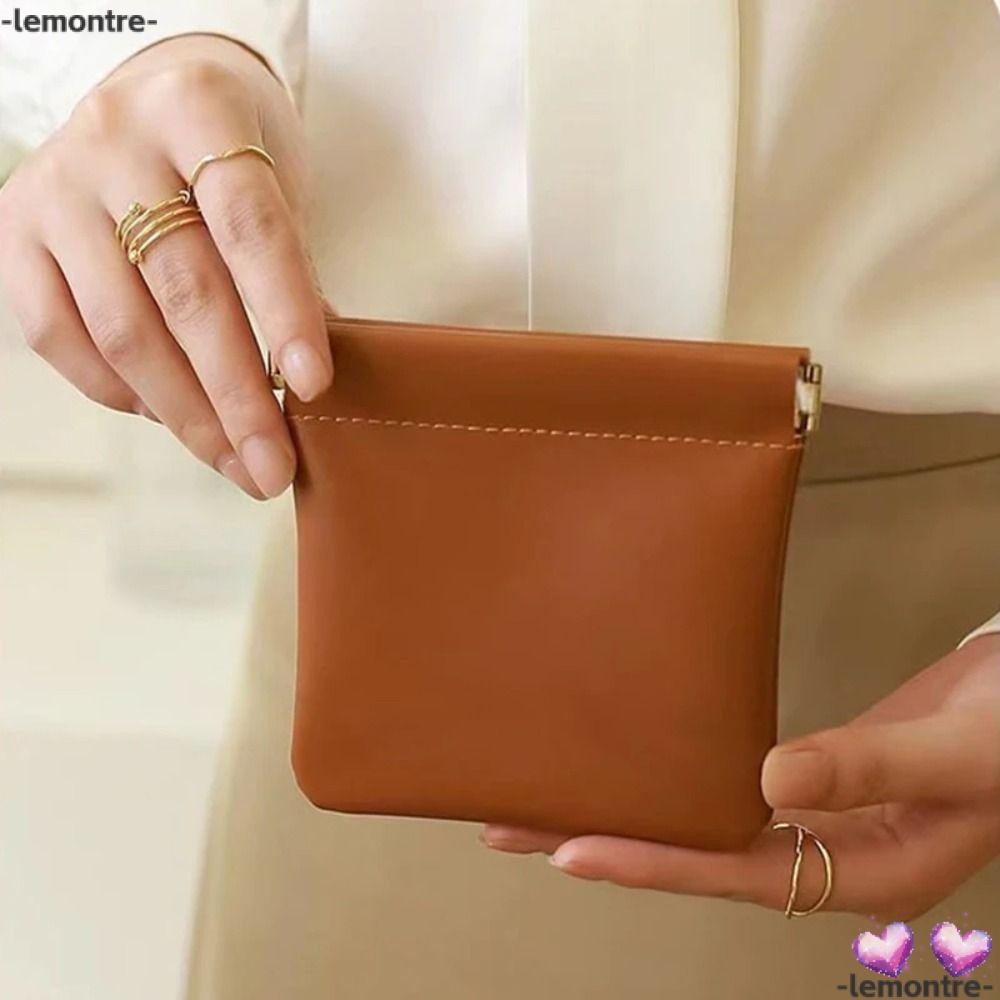 Lemontre กระเป๋าแต่งหน้าลิปสติก, กระเป๋าเครื่องสําอางขนาดเล็กเรียบง่าย, แฟชั่น PU Travel กระเป๋าเก็บแบบพกพาผู้หญิงเด็กผู้หญิง