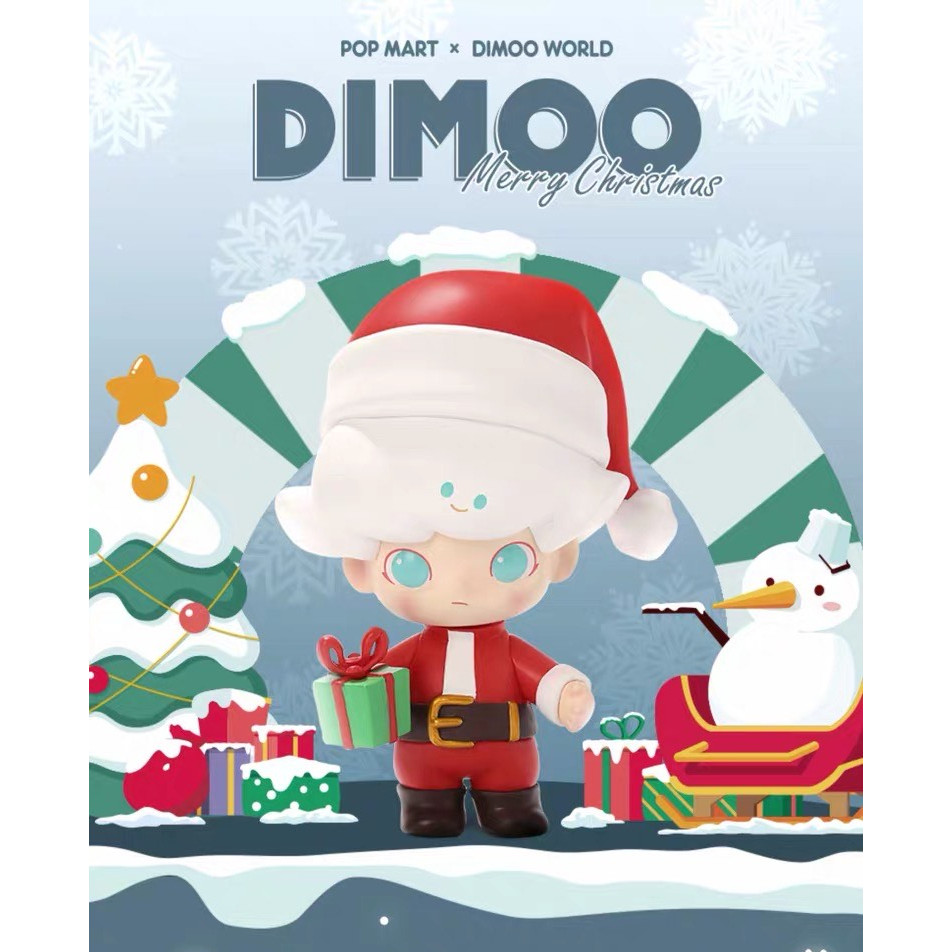 Popmart DIMOO Christmas Series 2019 แฟชั่น Mystery Box อินเทรนด์รูปตุ๊กตาน่ารักสาวคริสต์มาสไดอารี่ที่ระลึกของขวัญเครื่องประดับ