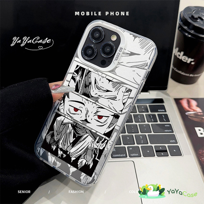 🦢สำหรับ iPhone11 13 Case For เคสไอโฟน14 15 12 Pro Max X XR XS MAX 7 8 Plus Ryomen Sukuna หรูหรา สไตล์ขั้นสูง สีเงินเคส - รูปที่ 4