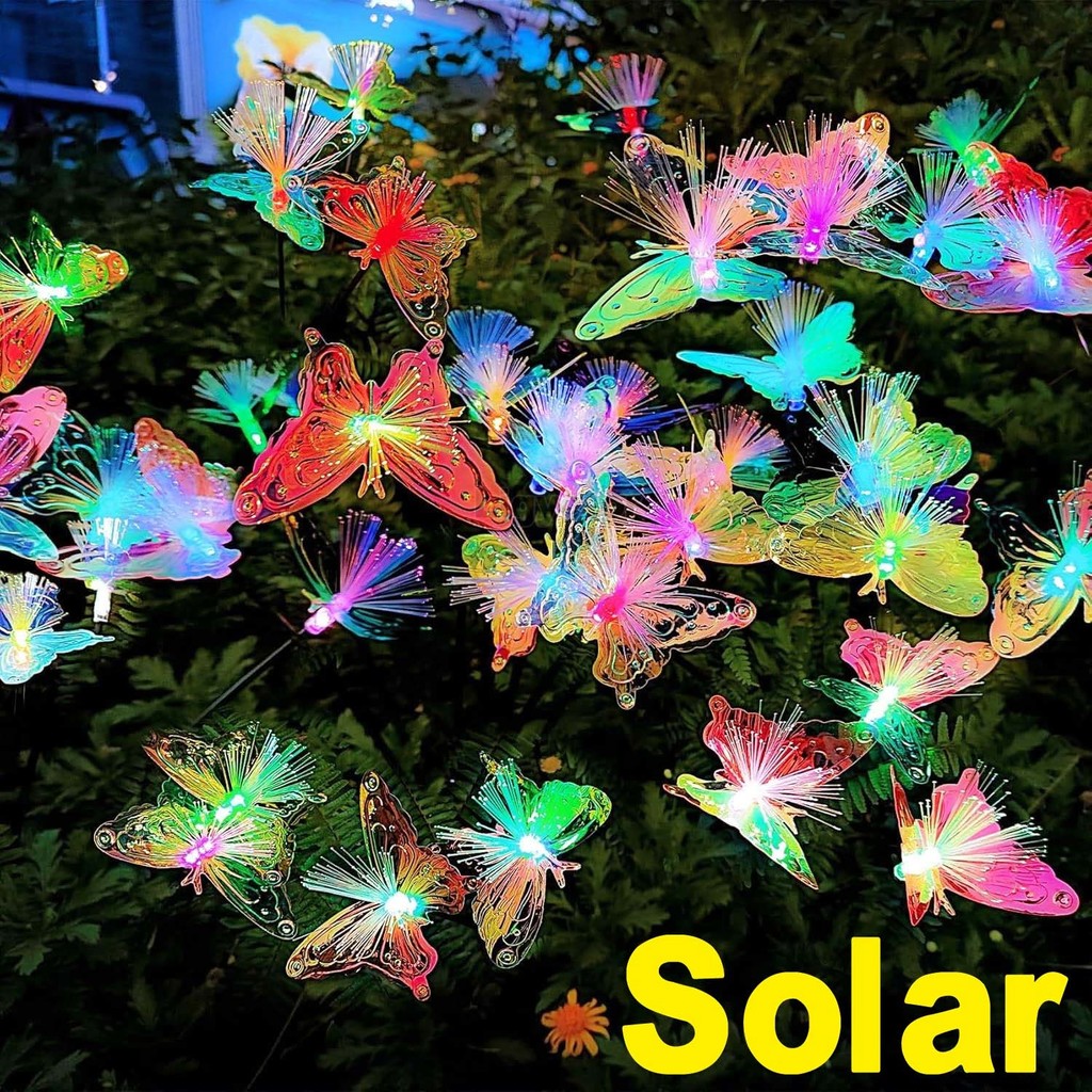 ไฟสวนพลังงานแสงอาทิตย์ดอกไม้พลังงานแสงอาทิตย์ Swaying Light สําหรับนอกผีเสื้อ Swaying Light กันน้ํากลางแจ้งสําหรับ Garden Patio Yard ด้านหน้า Porch Decor