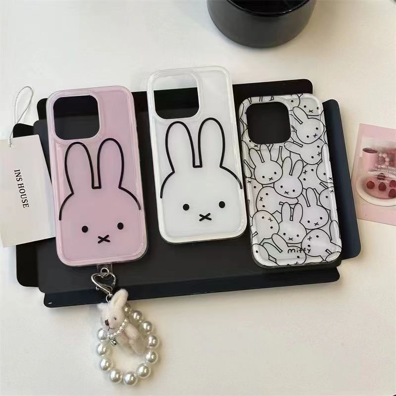 เคสโทรศัพท์ซิลิโคนป้องกันการตก, เหมาะสําหรับ IPhone 14 13 12 11 7 8 Pro Max XS XR 14 Plus กันชน IPhone Line Rabbit ราคาถูก