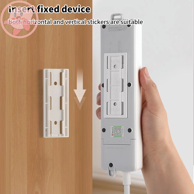 Bblue สติ๊กเกอร์ผู้ให้บริการปลั๊กติดผนัง Punch-free Home Self-Adhesive Socket Fixer Cable Wire Organizer ที่ยึดรางปลั๊กไฟ.